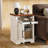 Butterfly 19" W Farmhouse Wood Nightstand With Charging Station, Storage Bedside Table With 2 USB Ports And App Controlled Led
