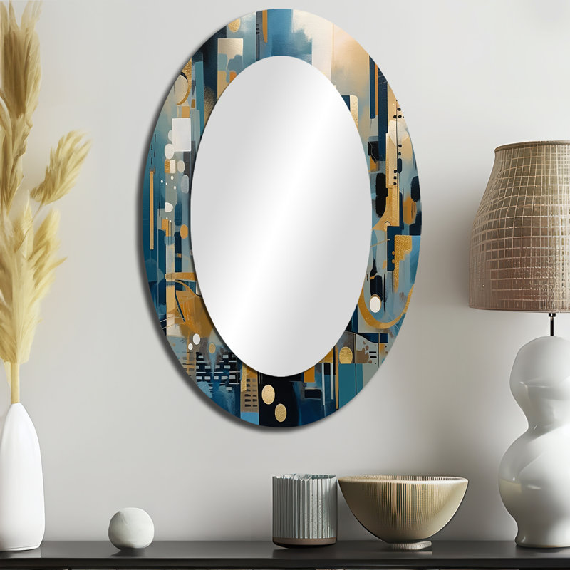 Transcending Reality IV - Landscapes Oval Decorative Mirror On Metal, 36" x 24"