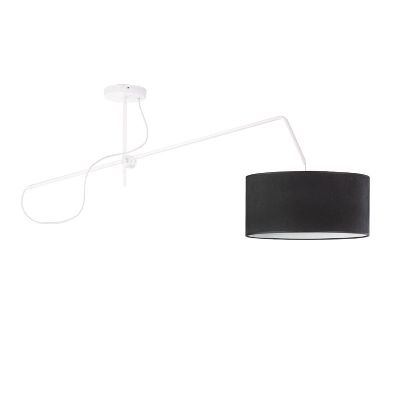 RIO VELUR 1 - Light Drum Pendant, White, Black