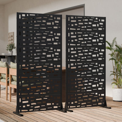 H 72 po x l 35 po x P 16 po avec écran d'intimité en métal et panneau de clôture en treillis pour terrasse