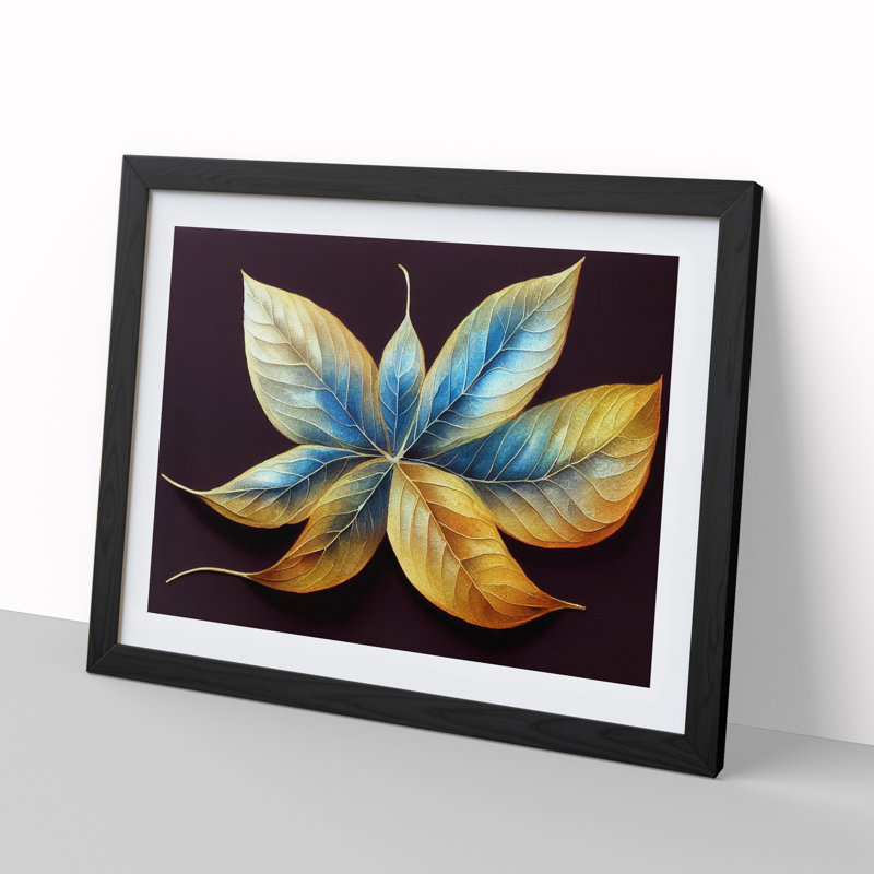 Admirable Leaf - Framed Print, Black, 46cm H x 64cm W x 2cm D