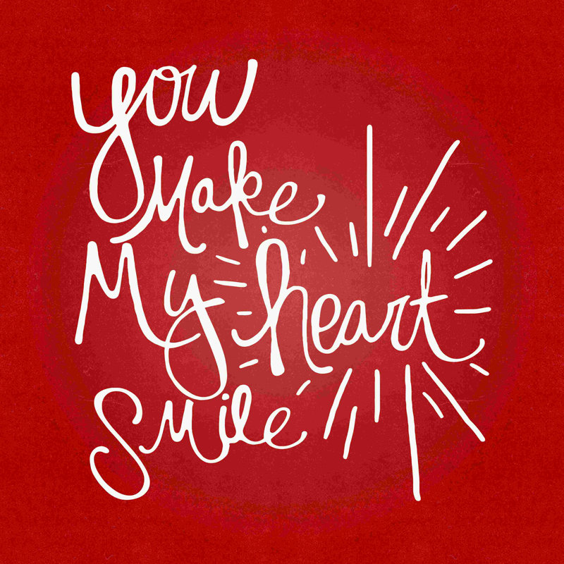 Heart Smile - reproduction sur toile tendue, H 12 po x l 12 po