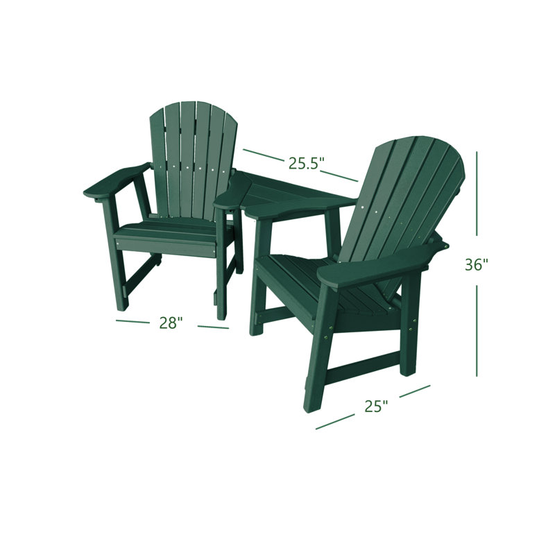 Kleinman 2-Chair Dining Table Settee, Green