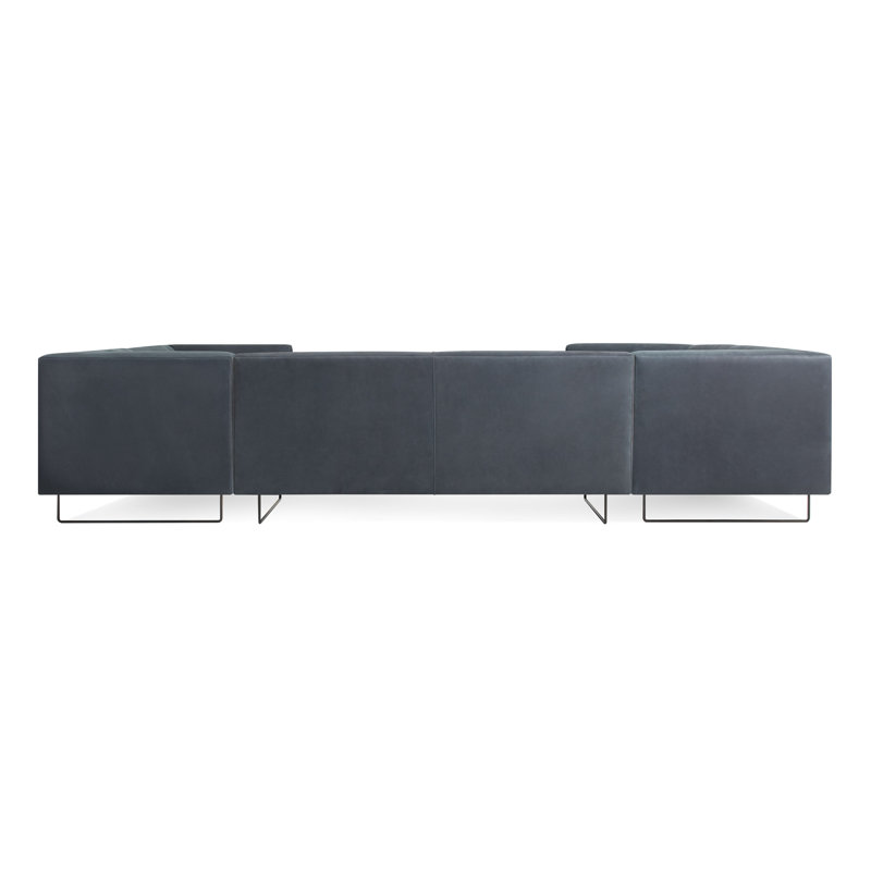 Bonnie And Clyde Sectional, Ink Genuine Leather