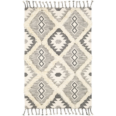 Tapis gris anthracite / crème Jovia