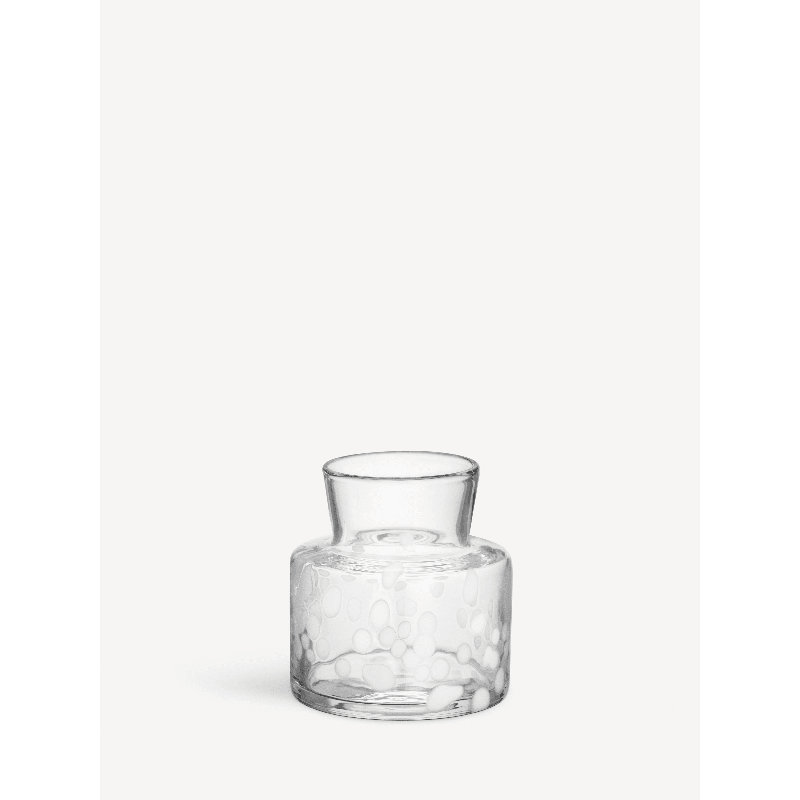 Meadow Glass Table Vase, 4.5" H x 4.3" W x 4.3" D, White/Ivory