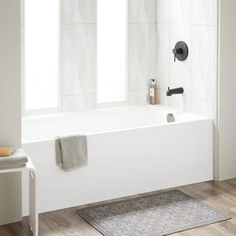 Sitka 60" Three Wall Alcove Acrylic Soaking Tub, Right