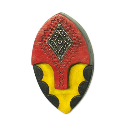Décoration murale mystérieuse mini masque africain en bois