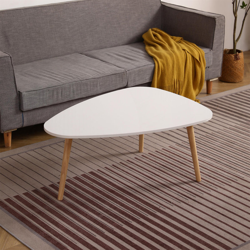 Table basse en forme d'œuf avec plateau en verre trempé et base en métal, H 16,14 po x l 37,4 po x P 27,56 po
