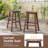 29" Patio Bar Stool Set Of 2 With Curved Seat & Footrests For Backyard Outdoor-530410363