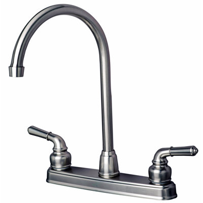 RV/Mobile Home Two Handle Non-Metallic High Arc Kitchen Faucet