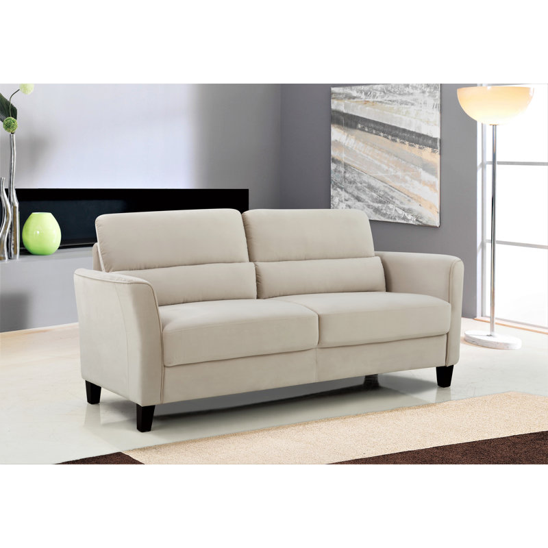Adrielys 77.95" Velvet Flared Arm Sofa, Ivory