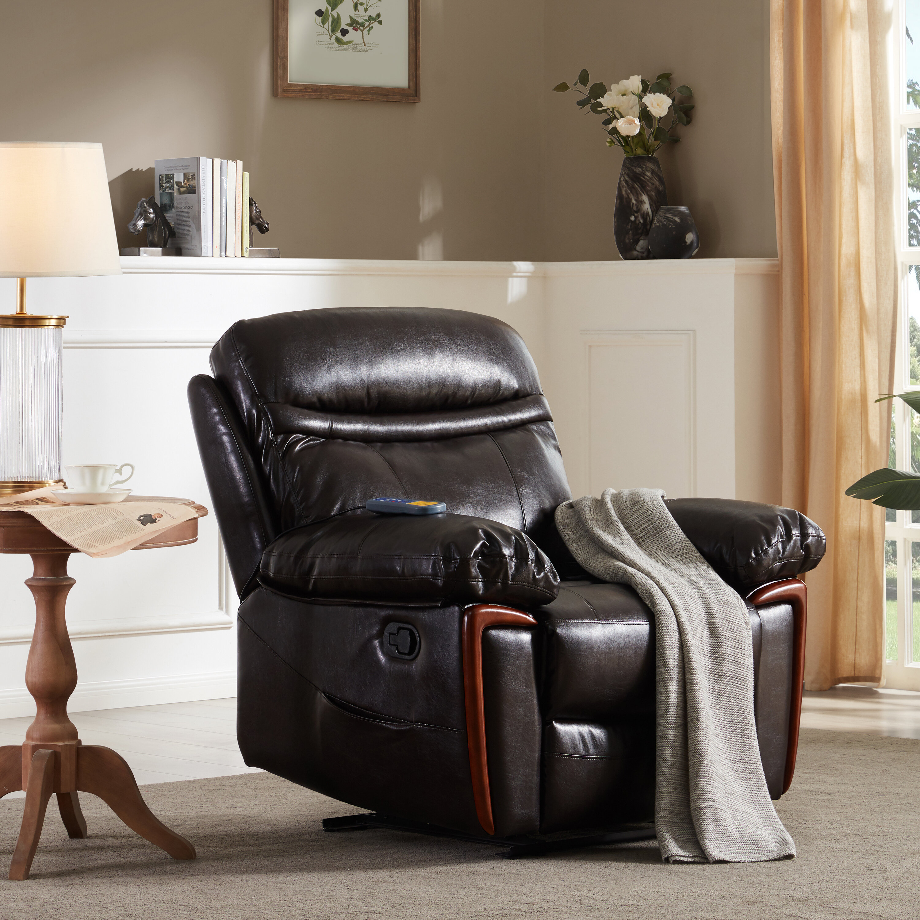 Vegan Leather Heated Massage Chair