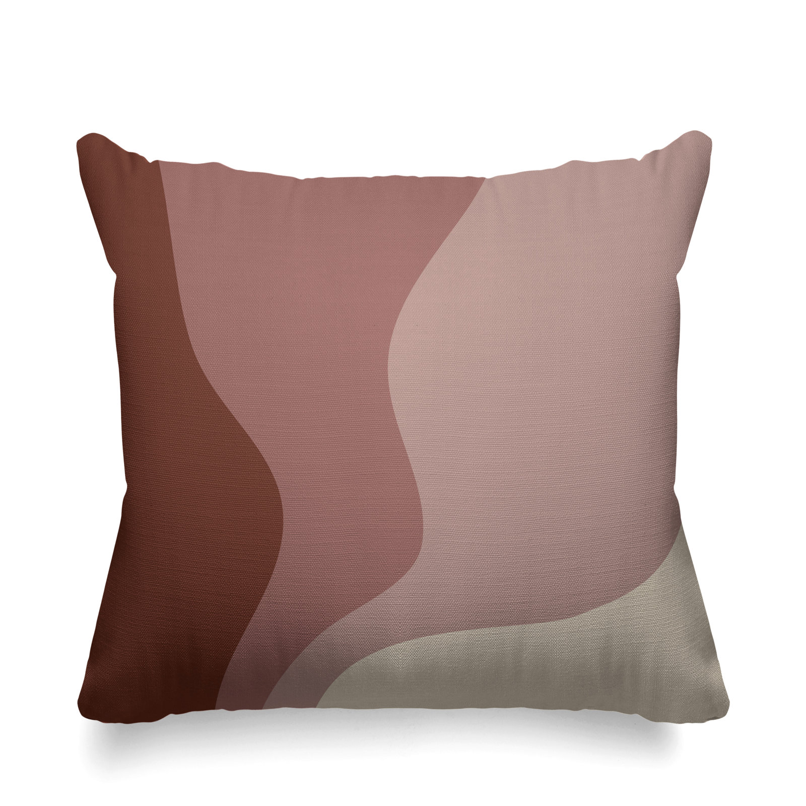 Bunko Ombre Indoor/Outdoor Throw Pillow, 15" x 15", Terracotta, Square