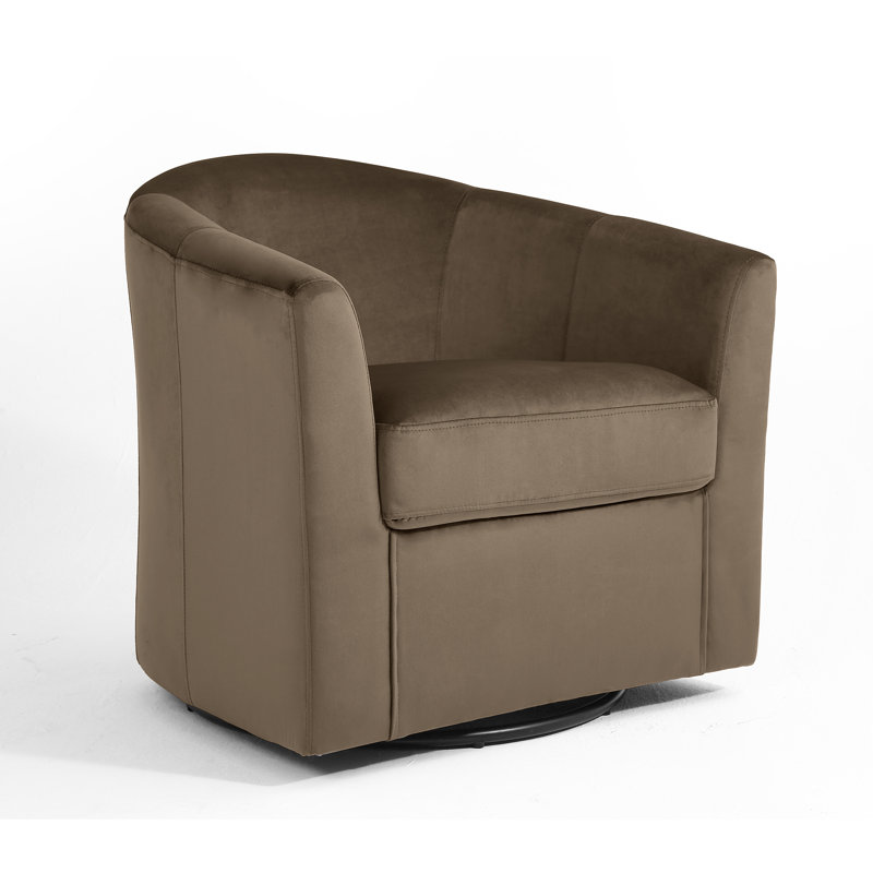 Upholstered Swivel Barrel Chair, Coffee
