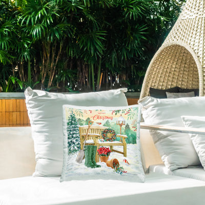 Housse et insert de coussin décoratif carré en polyester pour l'intérieur et l'extérieur
