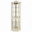 Lighted Glass Corner Display Cabinet With Adjustable Shelves And Built-In LED Lighting For Elegant Home Showcase.-122751238