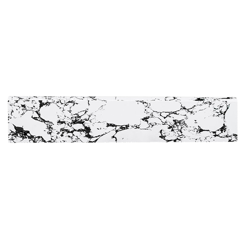 Éclaboussure latérale de 22 po et 4 po pour lavabo de salle de bain, marbre blanc d'ingénierie Panda et éclaboussure facile à manipuler, pierre frittée, matériau, utilisation à long terme, robinet pré-percé