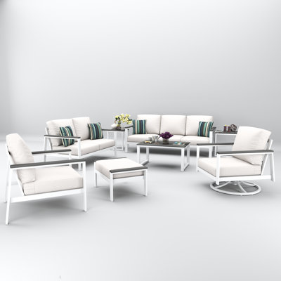 Townsend 7 Person Seating Group With Sunbrella Cushions by Birch Lane