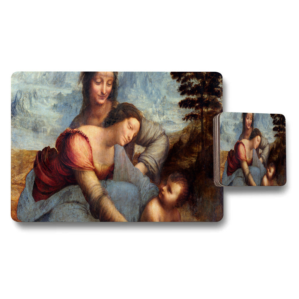 Madonna and Child Artwork Placemat and Coaster Set Decor Collection