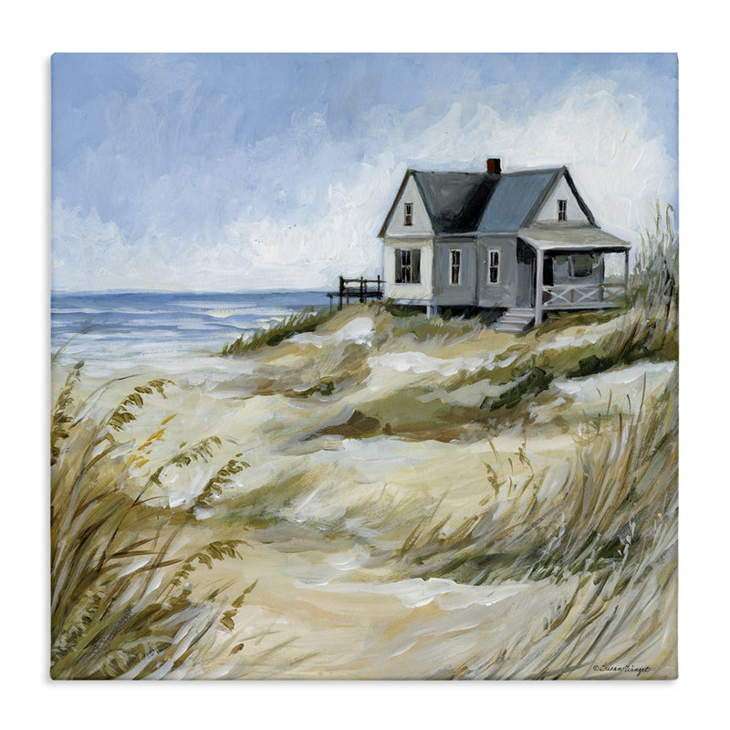 Maison sur la plage, art mural par Susan Winget, H 17 po x l 17 po