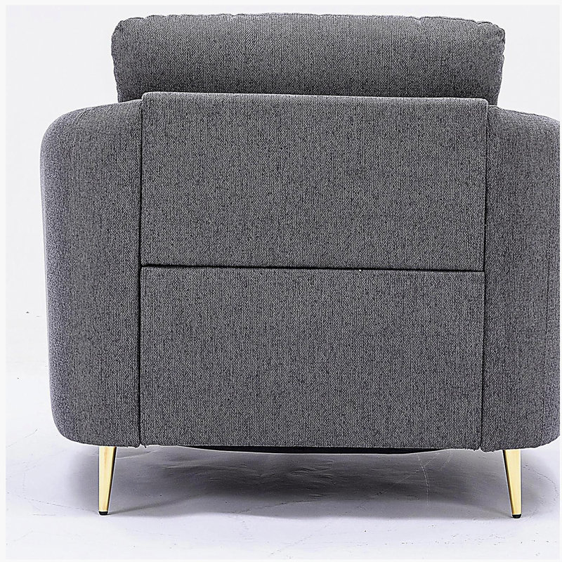 Fauteuil d'appoint gris à dossier lâche
