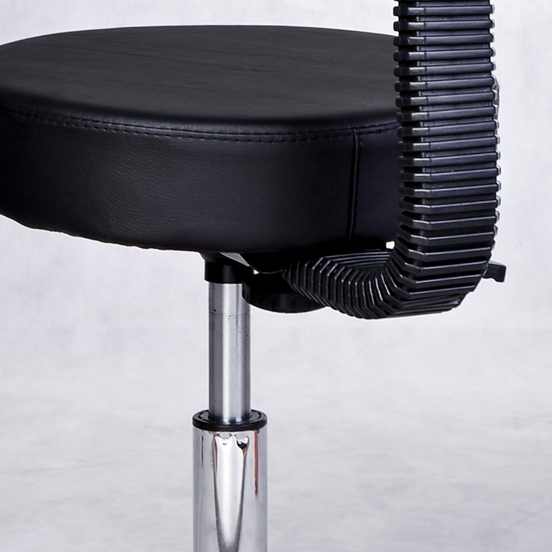 Tabouret roulant hydraulique à hauteur réglable, Noir