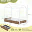 Single Size House Bed Heavy-Duty Metal Platform Bed with 2 Drawers-129020847