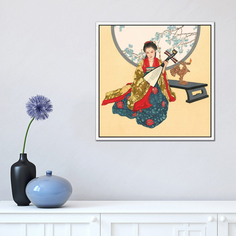 Love Song - Painting on Canvas, 45.72 cm H x 45.72 cm W, White Framed