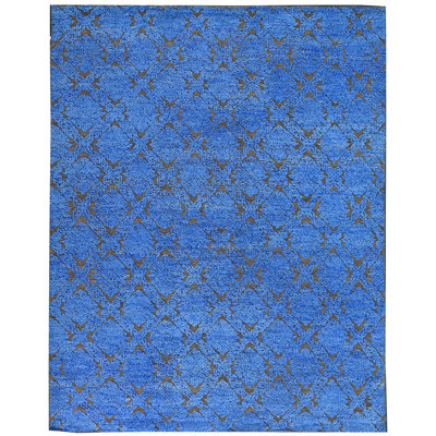 Wool Moroccan Area Rug in Blue