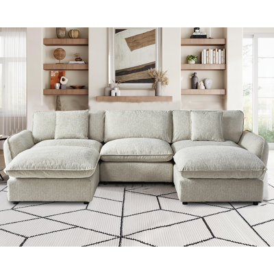 U-Shaped Modular Sectional With Ottoman