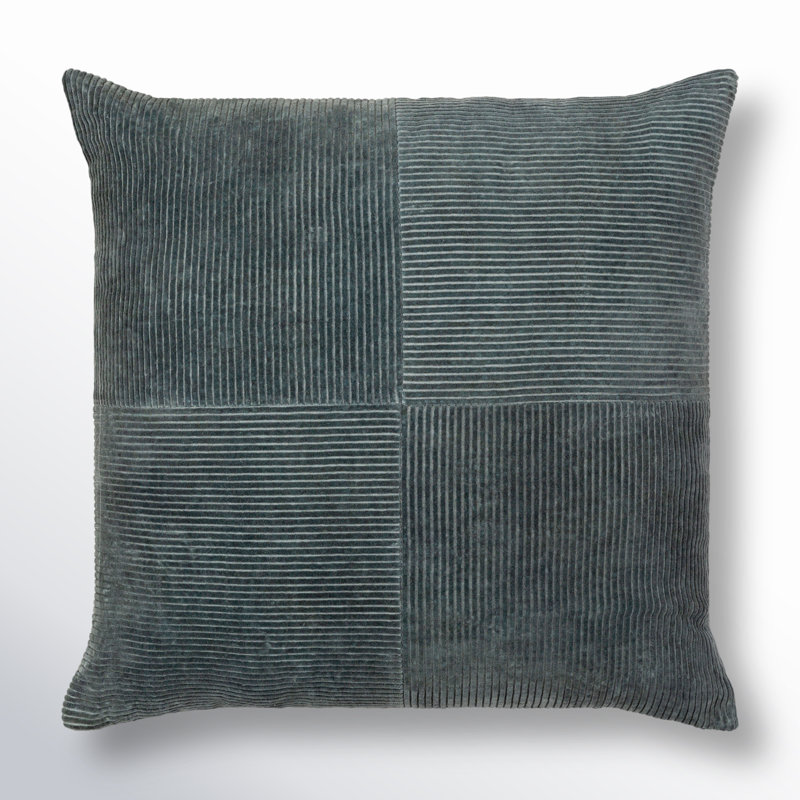 Selma Cotton Throw Pillow, Charcoal, 18" x 18"