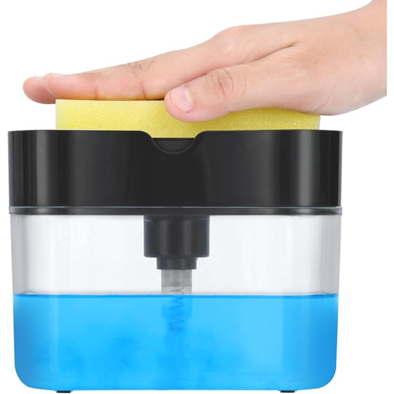 Premium Quality Dish Soap Dispenser - Countertop Kitchen Soap Dispenser, Sink Dish Washing Soap Dispenser 13 Ounces (Sponge Included)