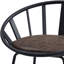Chaise brune et noire à hauteur de comptoir avec base luge (ensemble de 2)