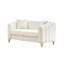Canapé de luxe en chenille 2 places 61 "avec pieds en métal doré 61", pour espaces éclectiques Design moderne tropical - Inspired Living