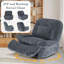 Fauteuil d'appoint pivotant et berçant en polyester avec repose-pieds-2116936960