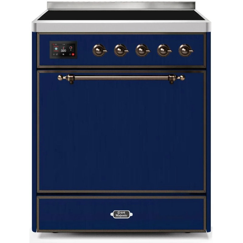 ILVE Majestic II 30 in Induction Range, Midnight Blue/Bronze