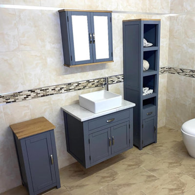 Brampt 750mm Single Bathroom Vanity with Vessel Ceramic Basin
