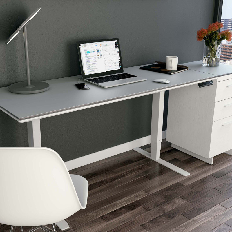 Centro Height Adjustable Computer Desk, 24.75" H x 60" W x 24" D