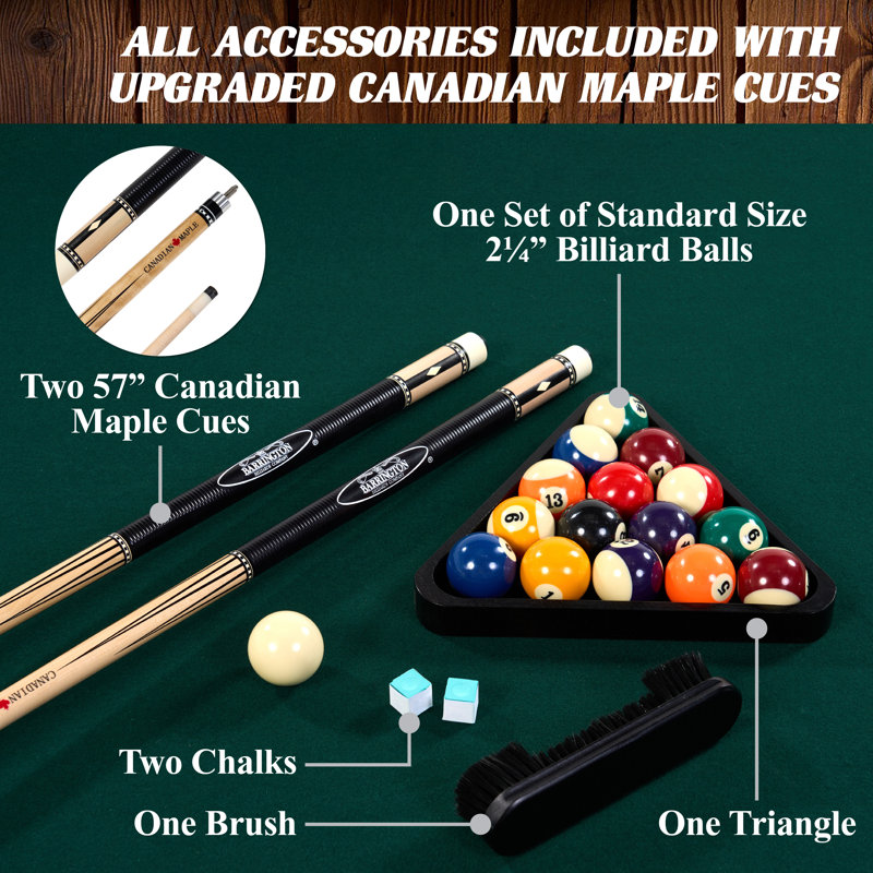 Ensemble de table de billard 8,3 pi avec boule de billard et bâtons de billard Barrington Billiards
