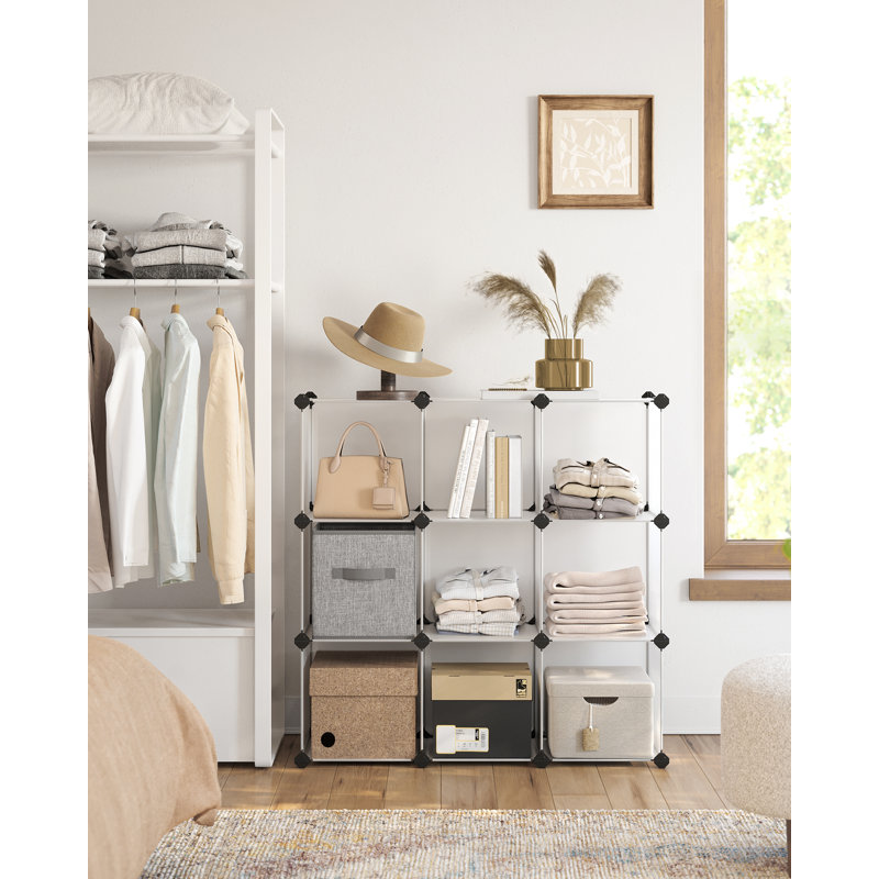 93cm W Plastic Height -Adjustable Shelving Unit