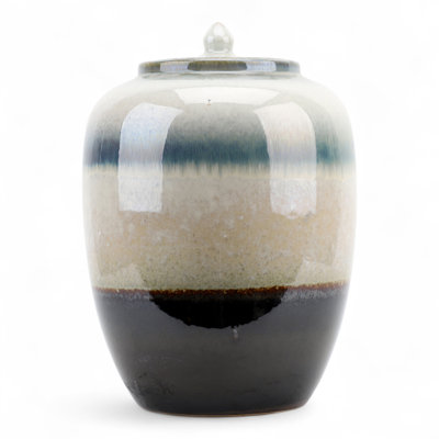 Multitone Glaze Jar with Lid
