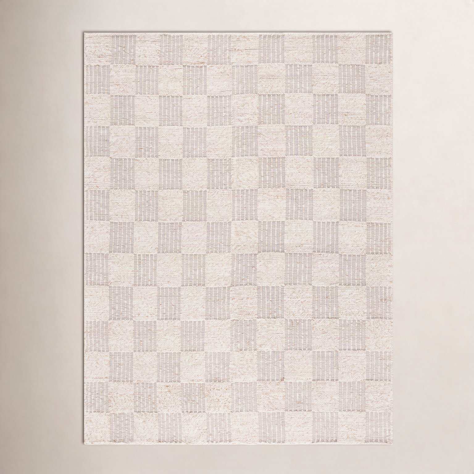 Abbi Brown Ivory Hand-Woven Checkered Rug, Rectangle 8' x 10'