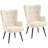 Modern Upholstered Wingback Chair Faux Fur Tufted Armchair with Metal Legs-617123946