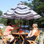 Parasol 9 'rayé avec lumières solaires et inclinaison / manivelle - gris-1471318563