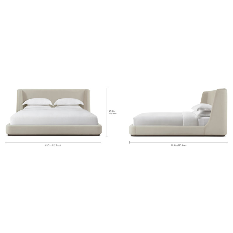 Lisbon Upholstered Wingback Bed