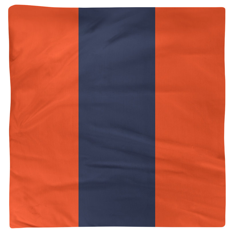 Striped Square Napkin, Orange/Blue/Orange, Cotton Twill, 22" H x 22" W x 0.25" D