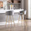 Ensemble de 30 tabourets de bar de 30 pouces avec repose-pieds chromé et base simple en velours-1424604176