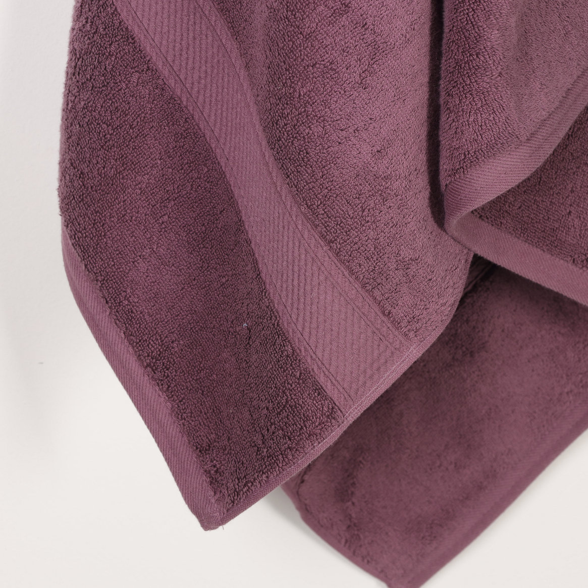 2-Piece Egyptian Cotton Bath Towel Set, Plum