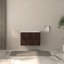 Meuble-lavabo flottant mural de 30 po avec lavabo en céramique blanc, deux tiroirs, finition noyer foncé, contreplaqué, espace, installation rapide et facile pour les salles de bain intégrées